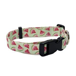 Perri's Dog Collar Medium Adjustable Watermelon D-ring buckle NWT